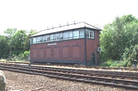 Stourbridge Junction station signal box viewed from car park