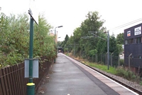 Redditch station platform and buffer stop