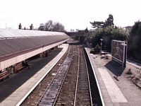 Stratford upon Avon station footbridge looking South