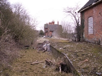 Studley & Astwood Bank station platform and station towards Coughton