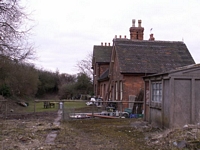 Studley & Astwood Bank station platform and station towards Coughton